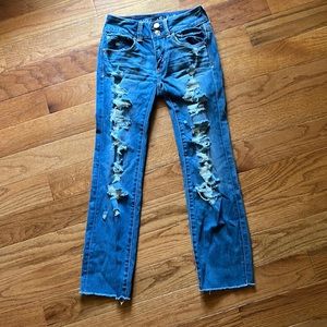 American eagle super super stretch- artist crop- size 00 jeans